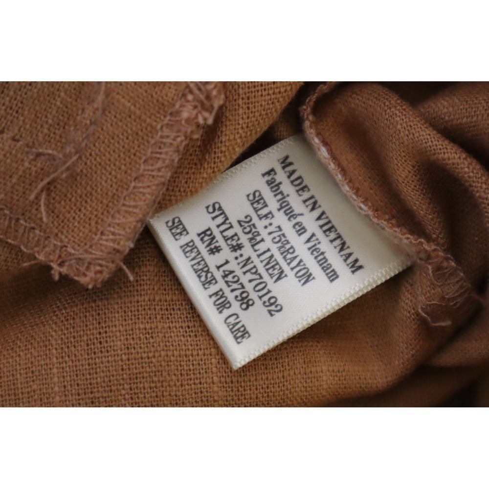 New In Women's Straight Leg Linen Blend Paper Bag Pants Size S - Picture 6 of 7